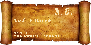 Mazák Bajnok névjegykártya